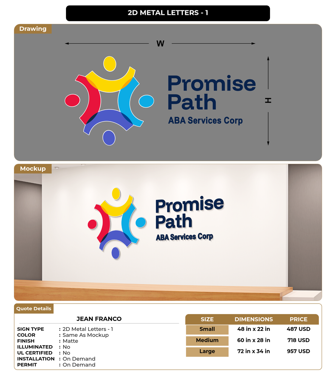 CUSTOM MOCKUP SIGN FOR Jean Franco