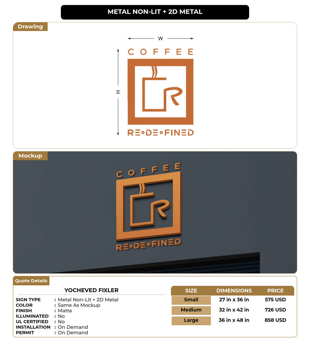 CUSTOM MOCKUP SIGN FOR Yocheved Fixler