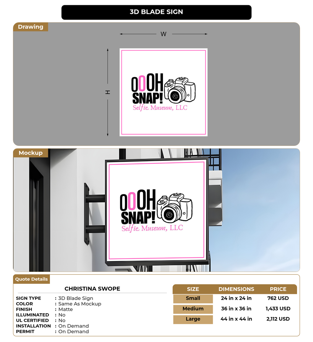 CUSTOM MOCKUP SIGN FOR Christina Swope