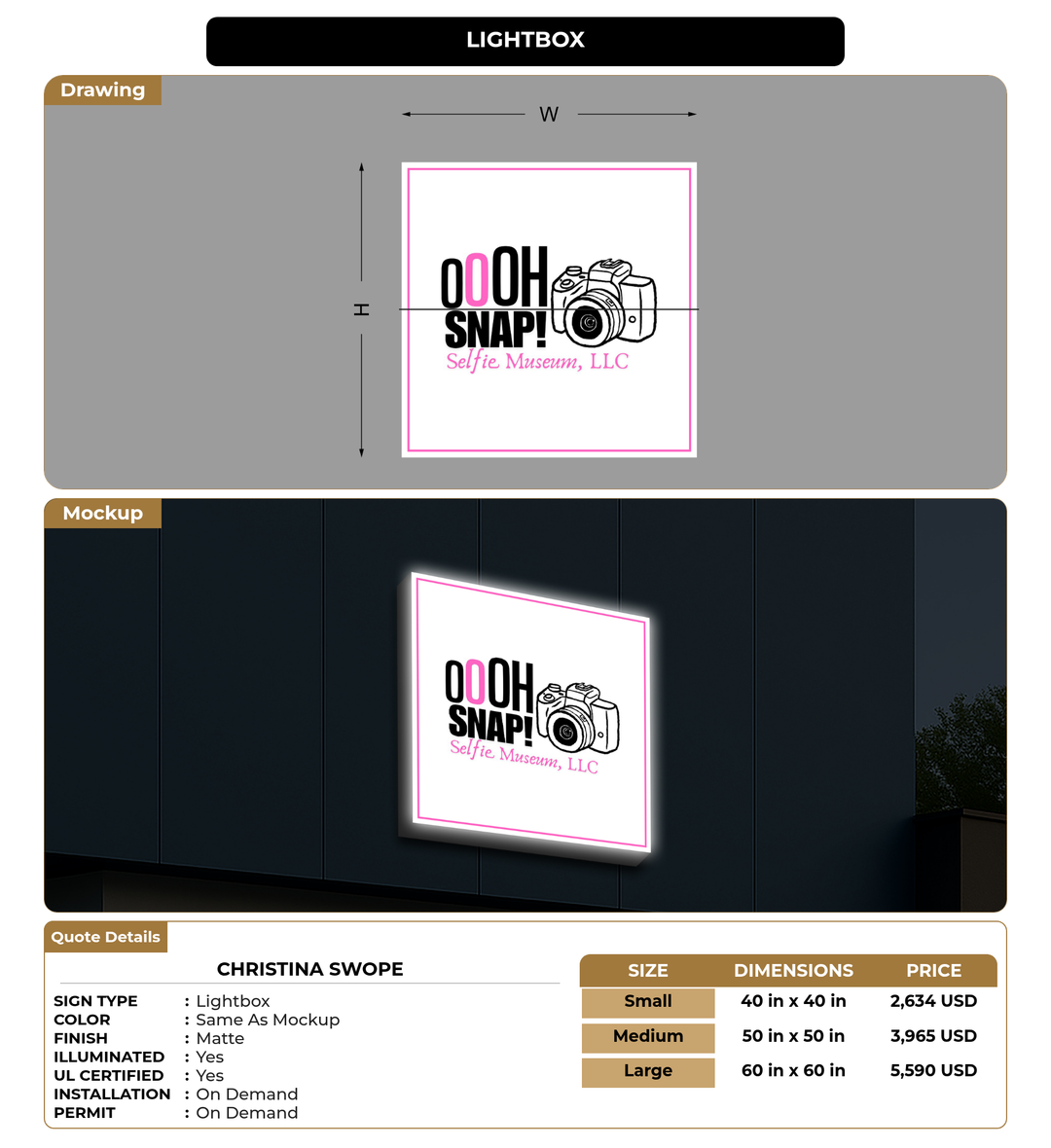 CUSTOM MOCKUP SIGN FOR Christina Swope