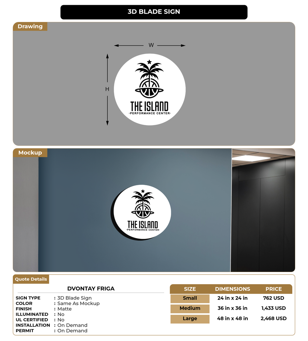 CUSTOM MOCKUP SIGN FOR Dvontay Friga
