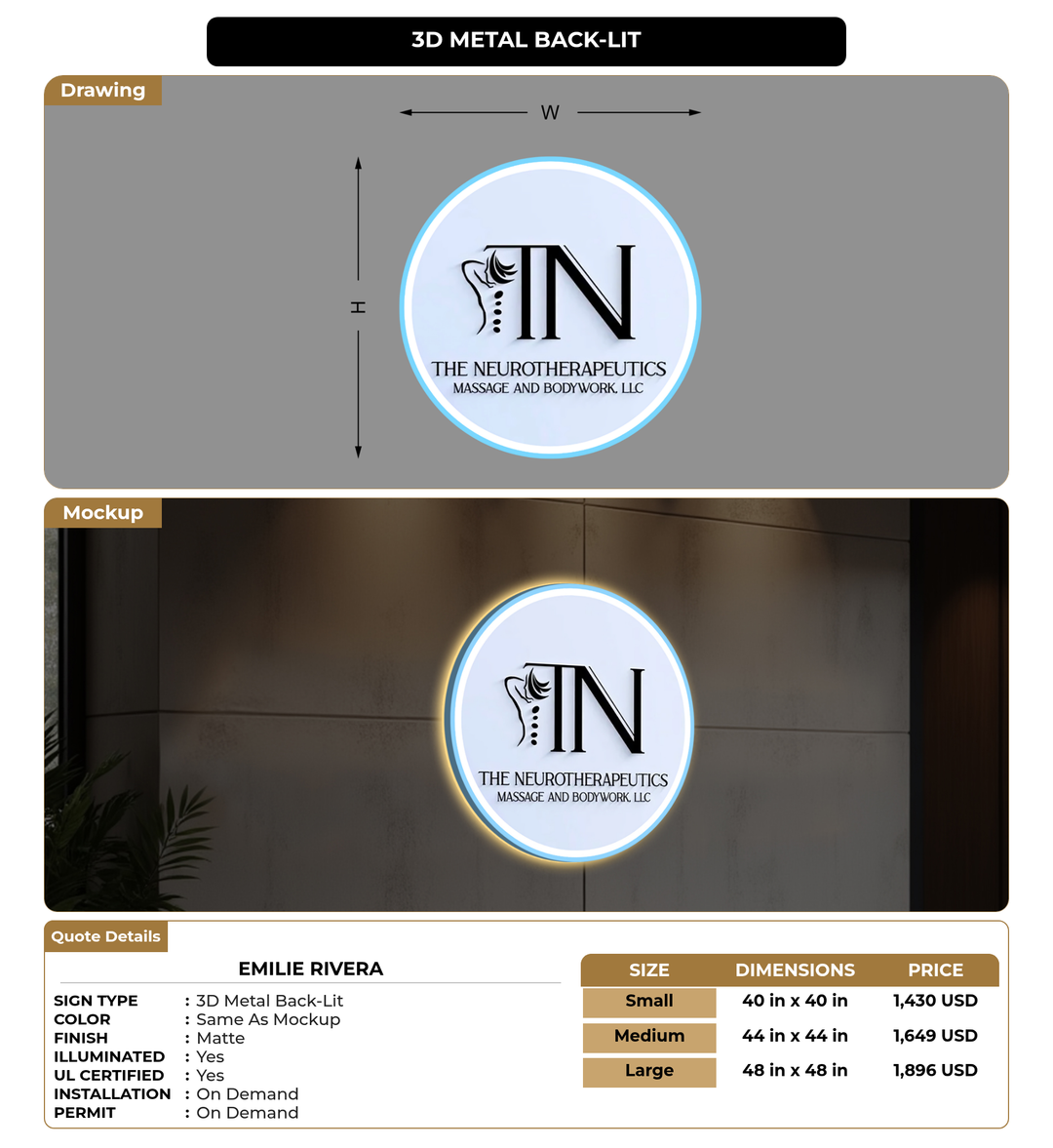 CUSTOM MOCKUP SIGN FOR Emilie Rivera