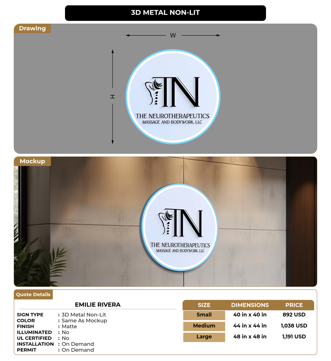 CUSTOM MOCKUP SIGN FOR Emilie Rivera