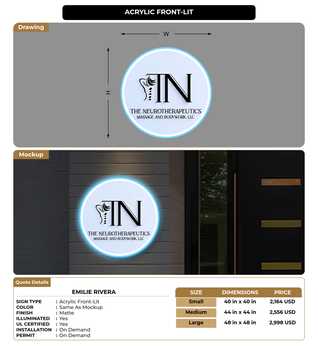 CUSTOM MOCKUP SIGN FOR Emilie Rivera