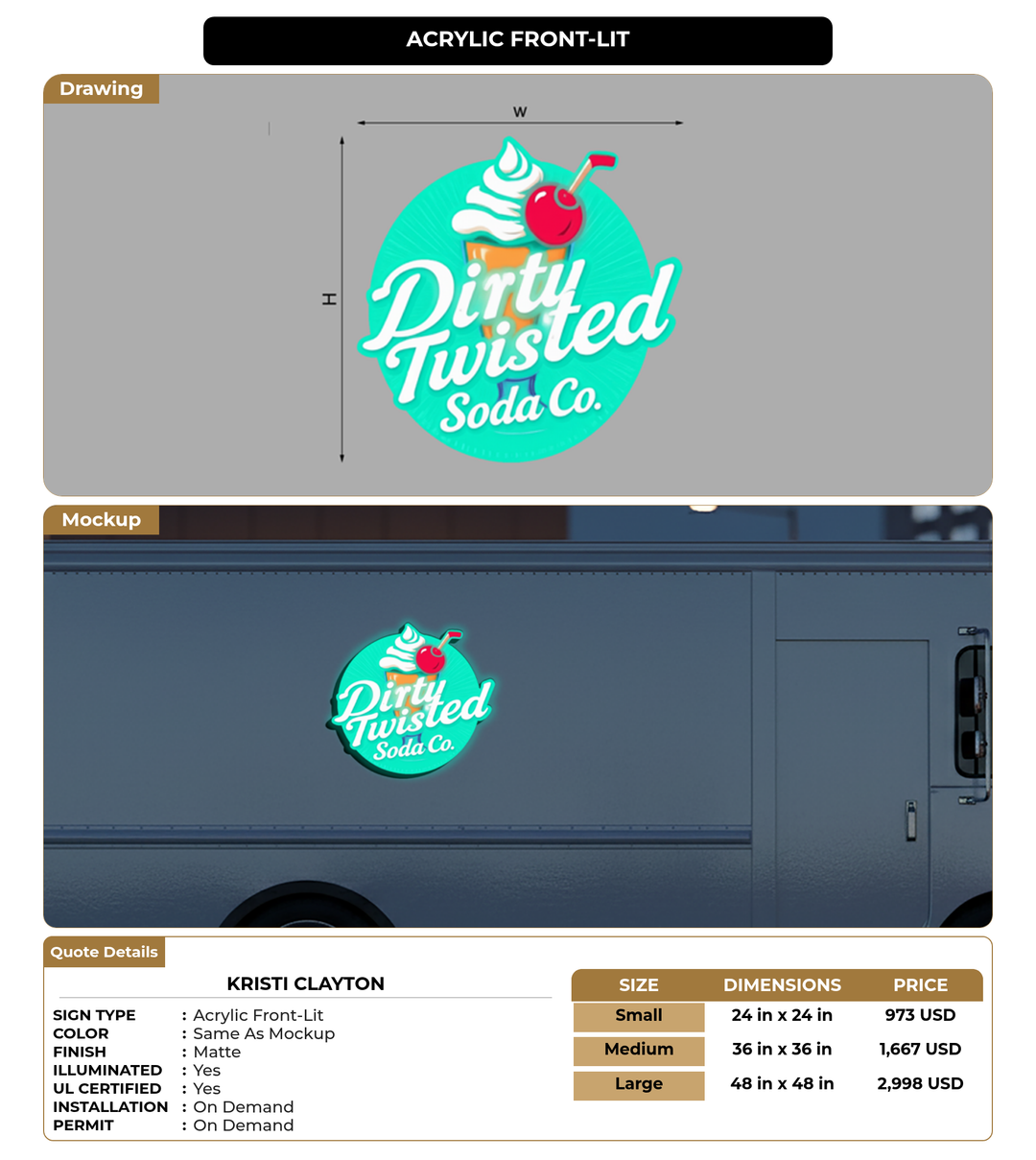 CUSTOM MOCKUP SIGN FOR Kristi Clayton