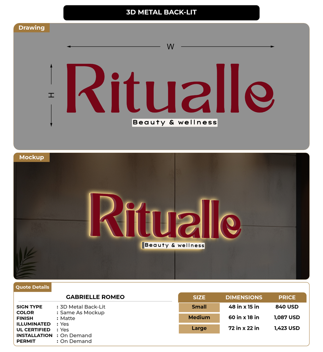 CUSTOM MOCKUP SIGN FOR Gabrielle Romeo