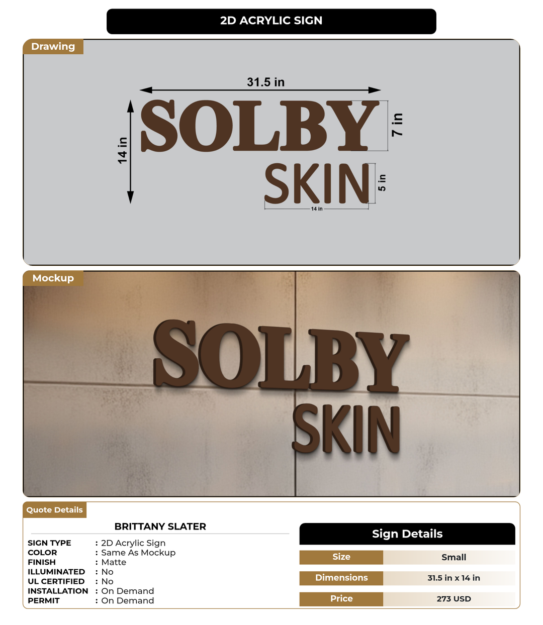 CUSTOM MOCKUP SIGN FOR Brittany Slater