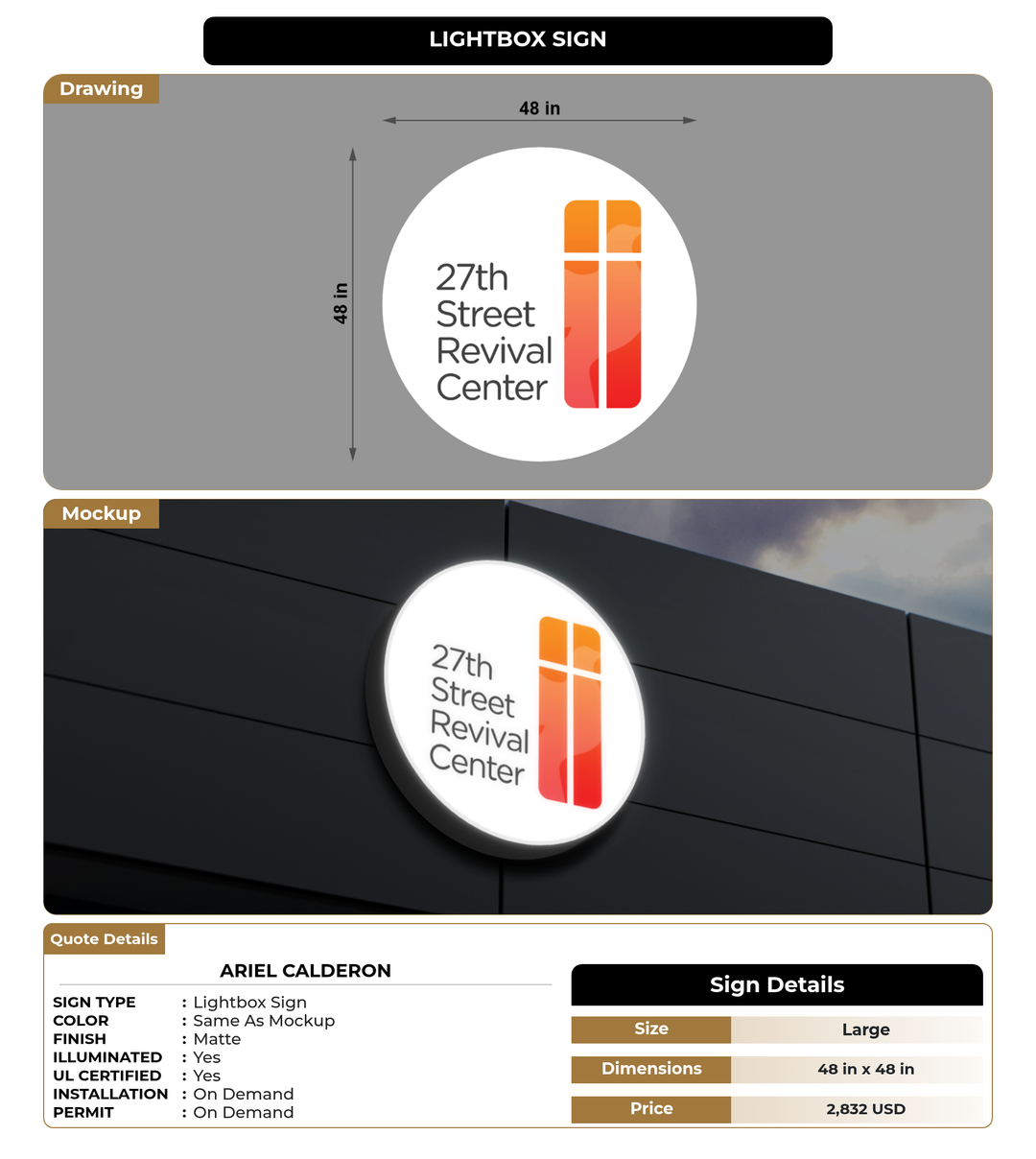 CUSTOM MOCKUP SIGN FOR Ariel Calderon