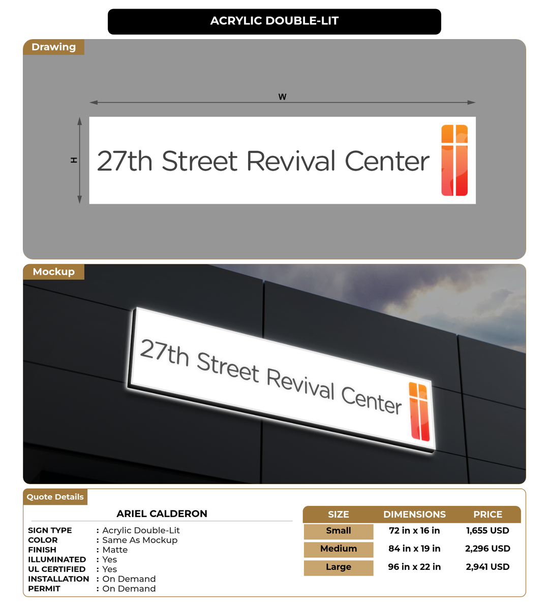 CUSTOM MOCKUP SIGN FOR Ariel Calderon