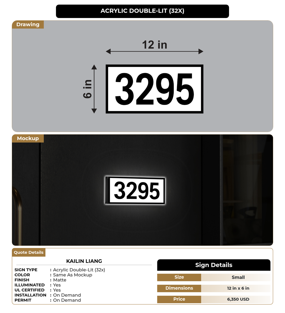 CUSTOM MOCKUP SIGN FOR Kailin Liang