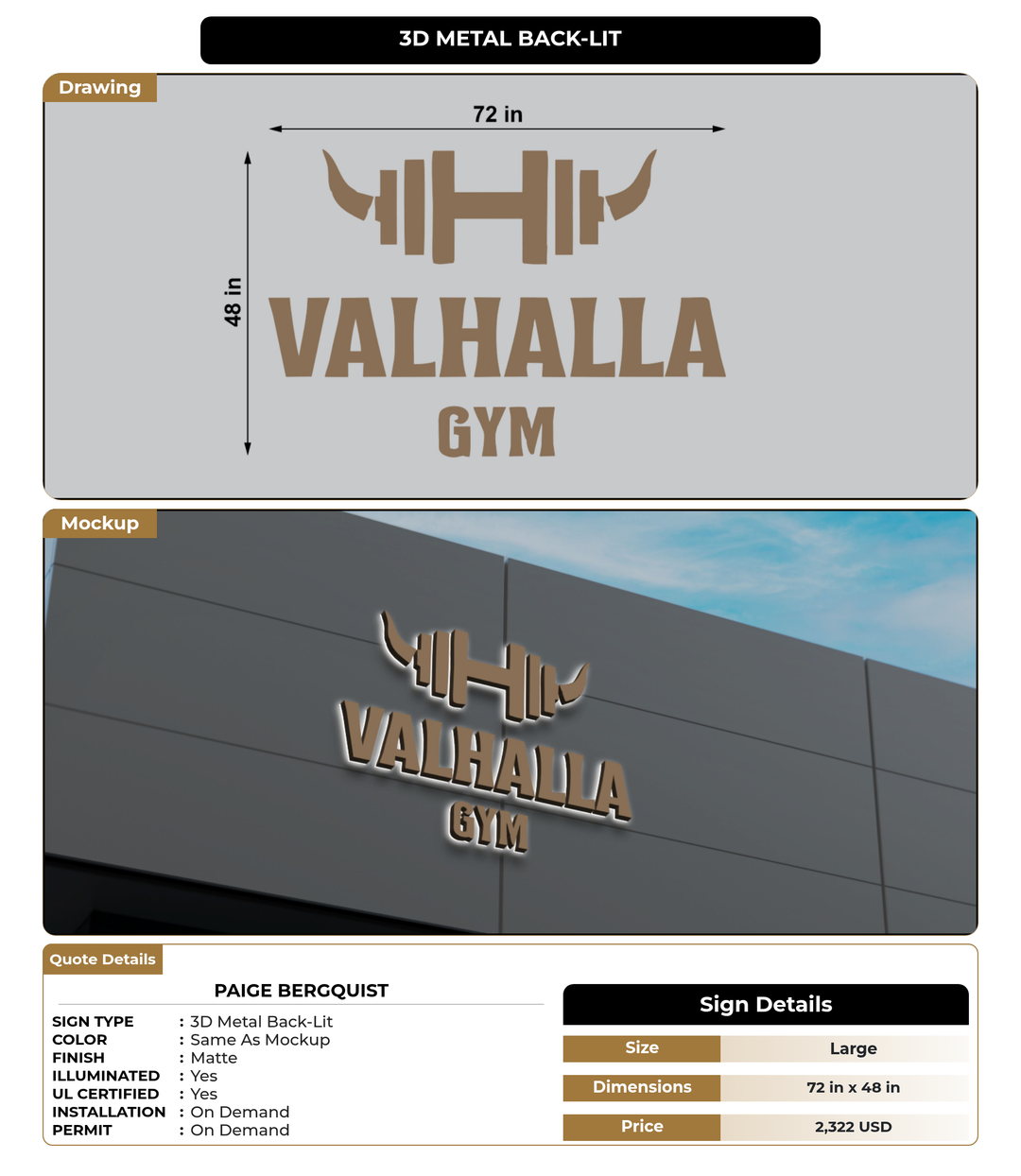 CUSTOM MOCKUP SIGN FOR Paige Bergquist