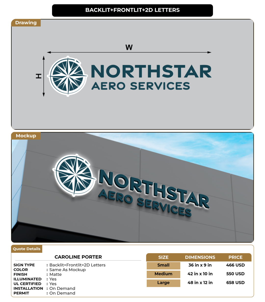 CUSTOM MOCKUP SIGN FOR Caroline Porter