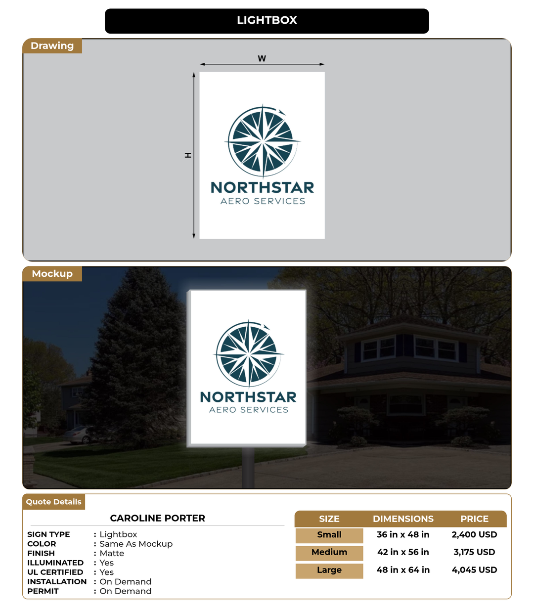 CUSTOM MOCKUP SIGN FOR Caroline Porter