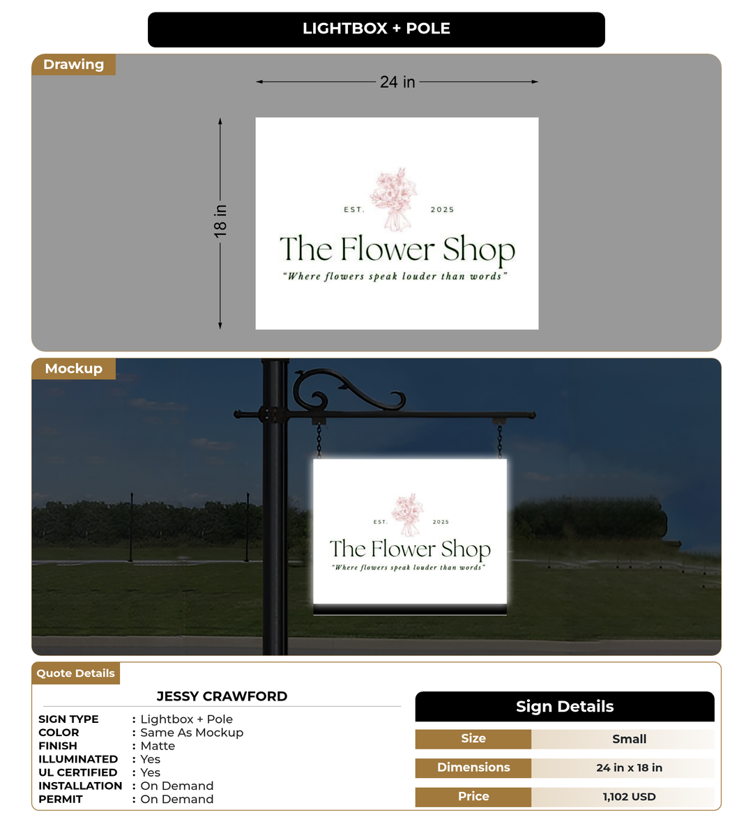 CUSTOM MOCKUP SIGN FOR Jessy Crawford