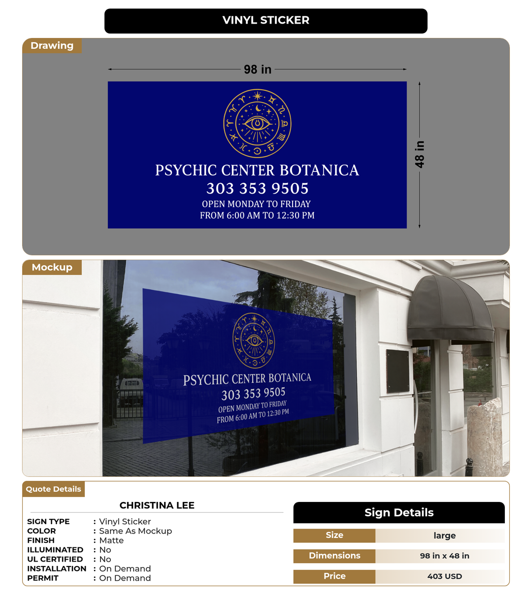 CUSTOM MOCKUP SIGN FOR Christina Lee