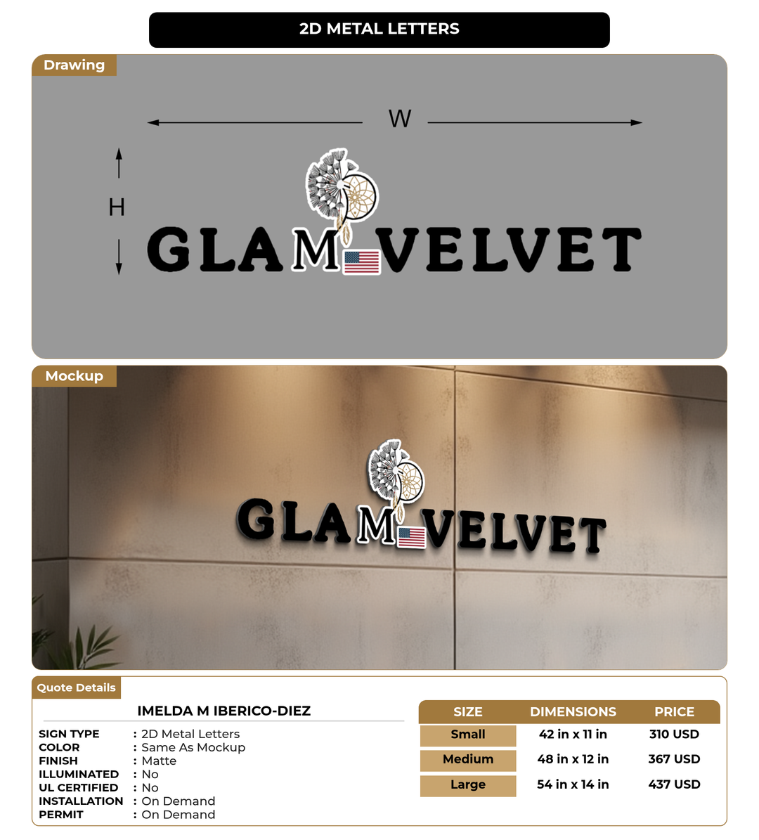 CUSTOM MOCKUP SIGN FOR IMELDA M IBERICO-DIEZ