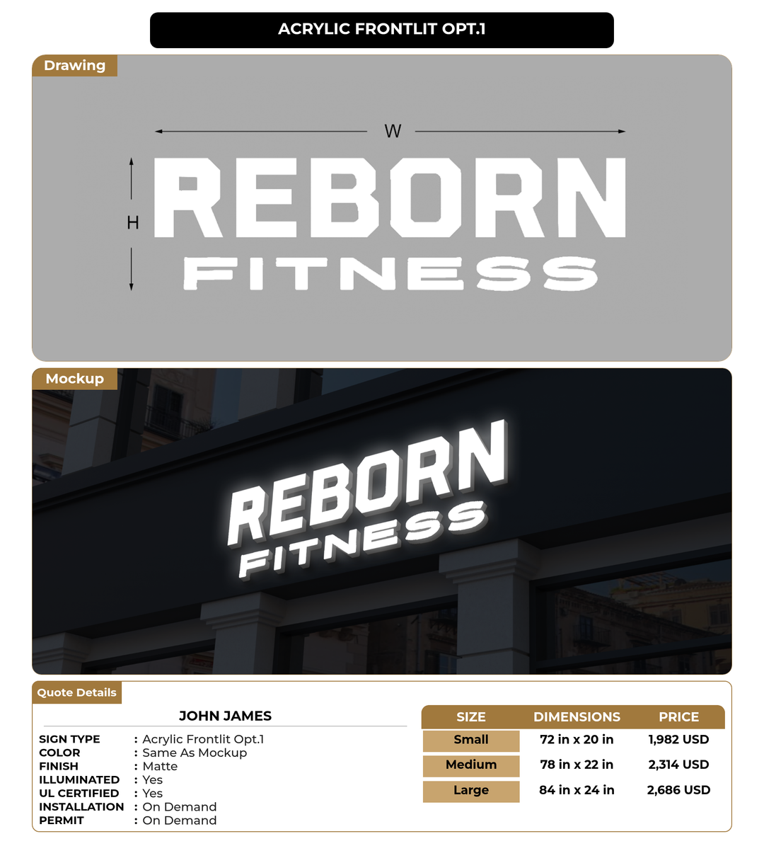 CUSTOM MOCKUP SIGN FOR John James