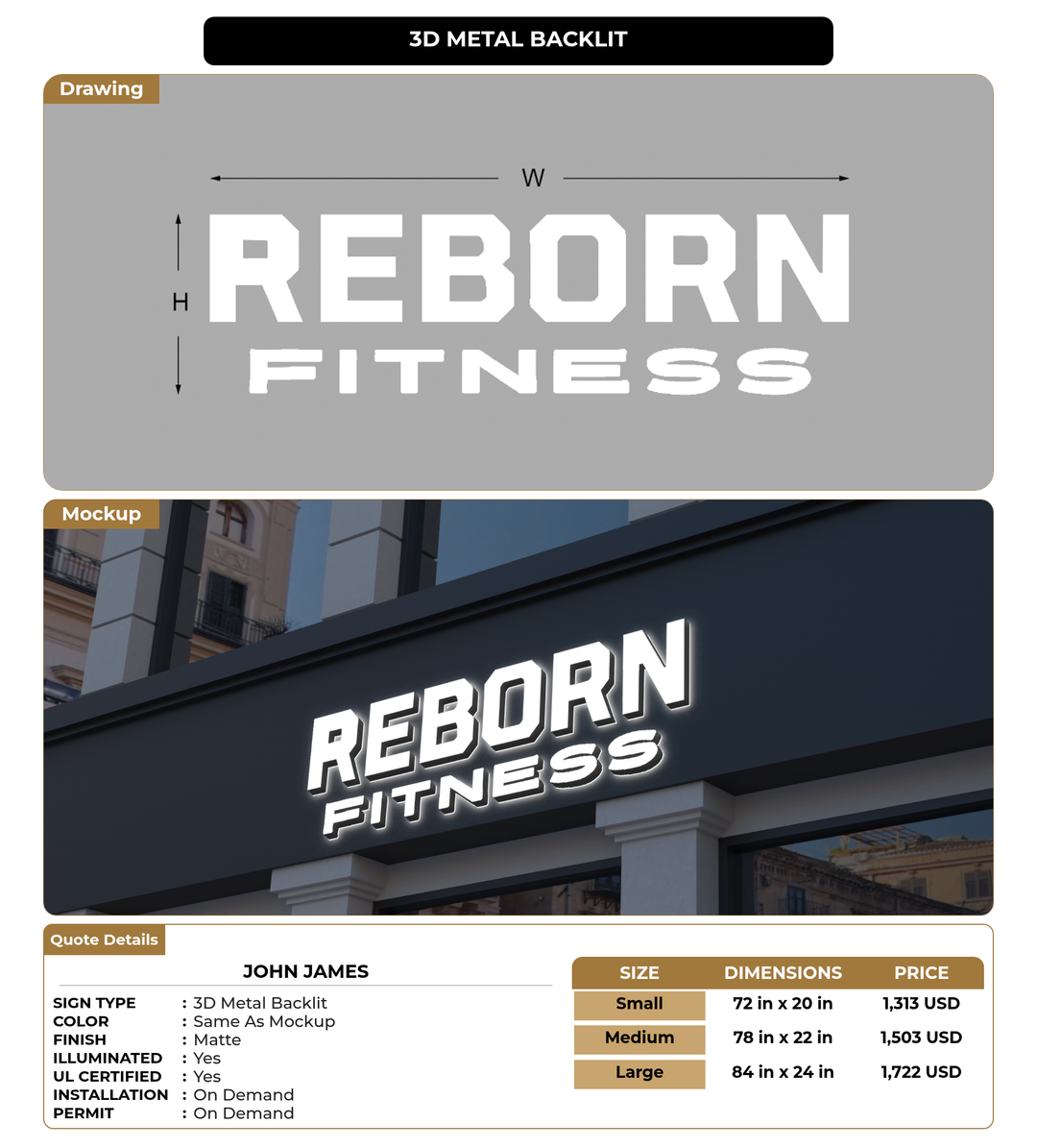 CUSTOM MOCKUP SIGN FOR John James