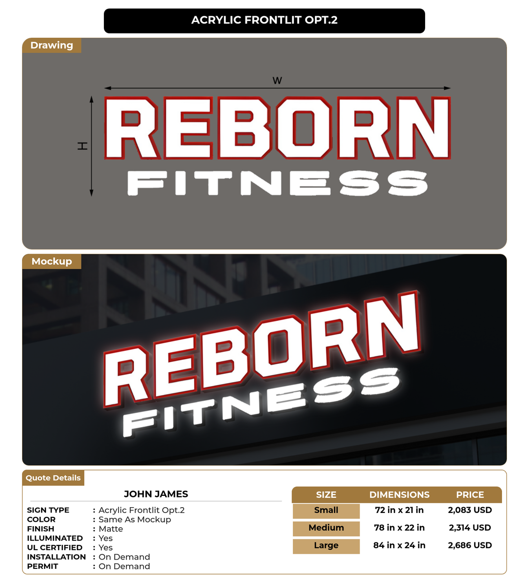 CUSTOM MOCKUP SIGN FOR John James