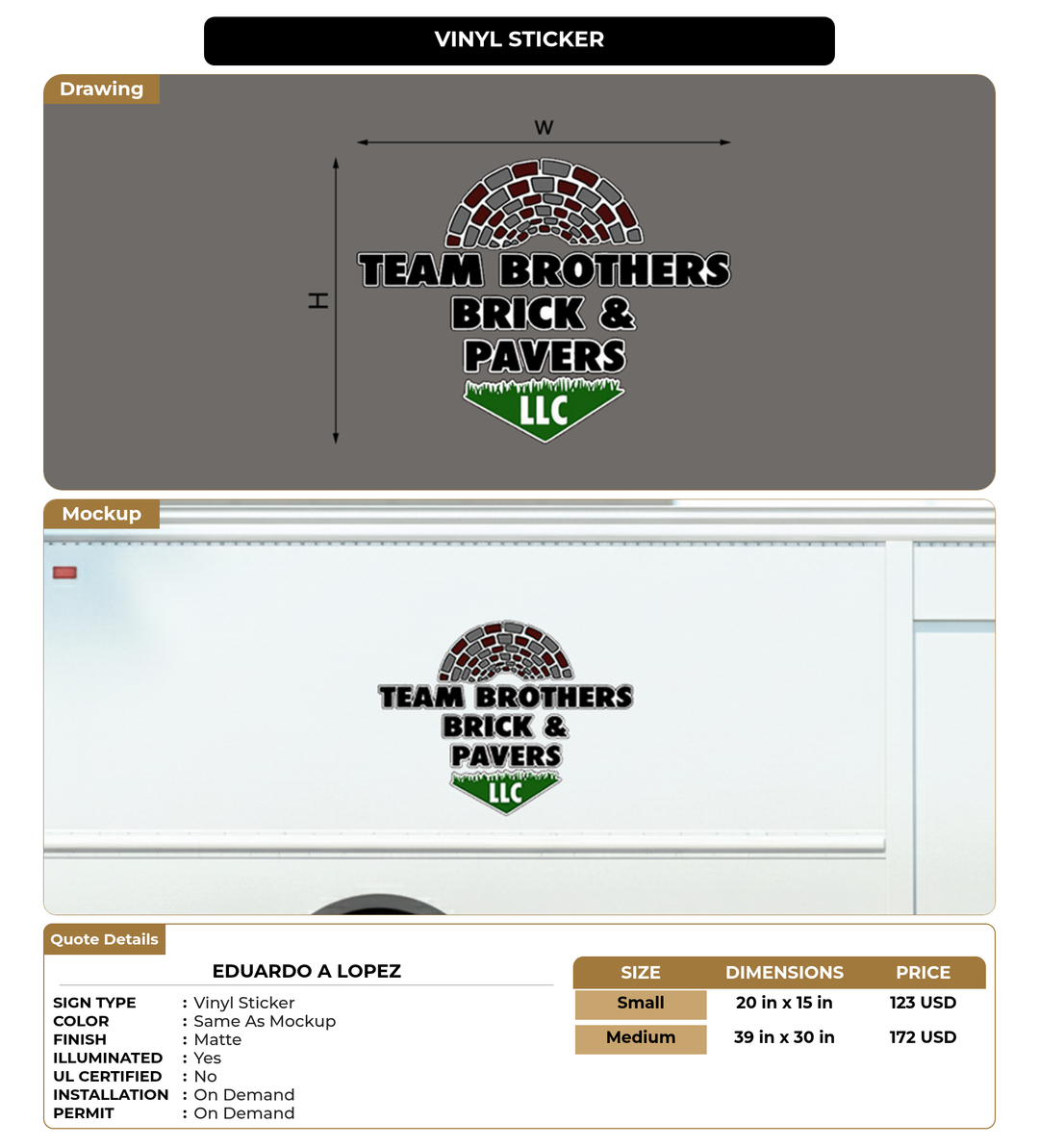 CUSTOM MOCKUP SIGN FOR Eduardo A Lopez