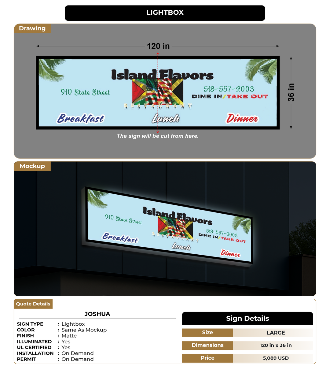 CUSTOM MOCKUP SIGN FOR Joshua