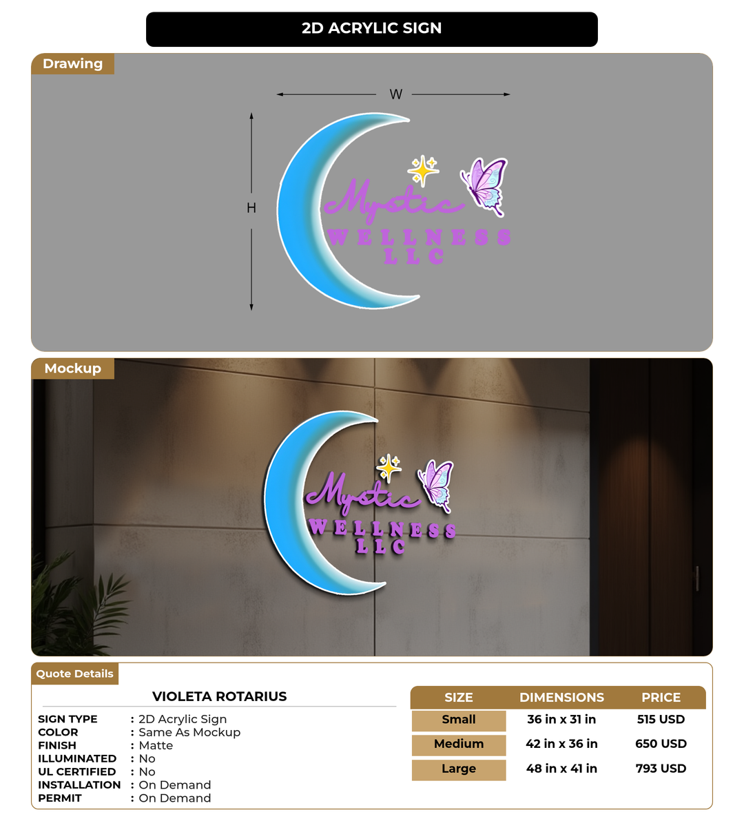 CUSTOM MOCKUP SIGN FOR Violeta Rotarius
