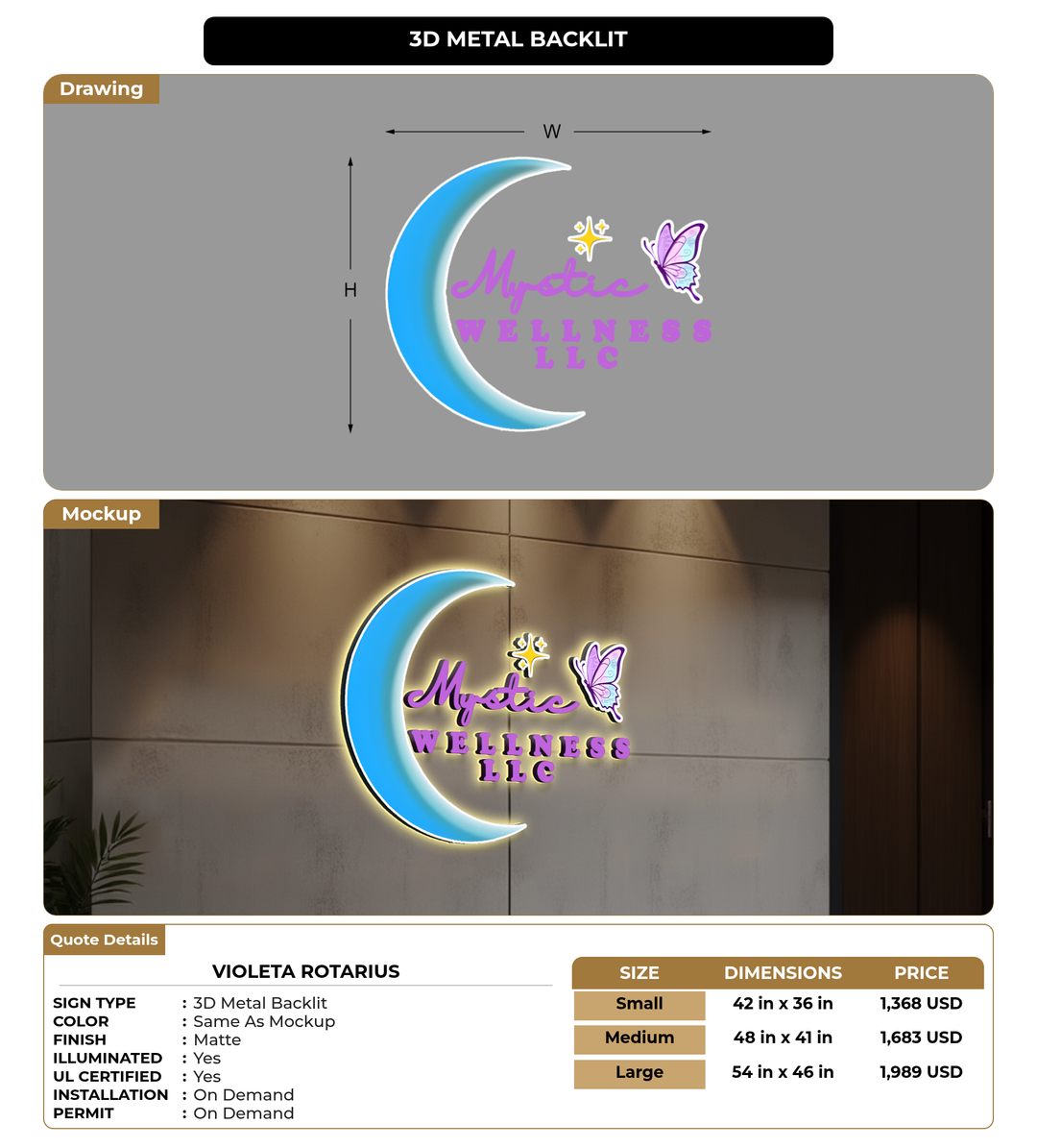 CUSTOM MOCKUP SIGN FOR Violeta Rotarius