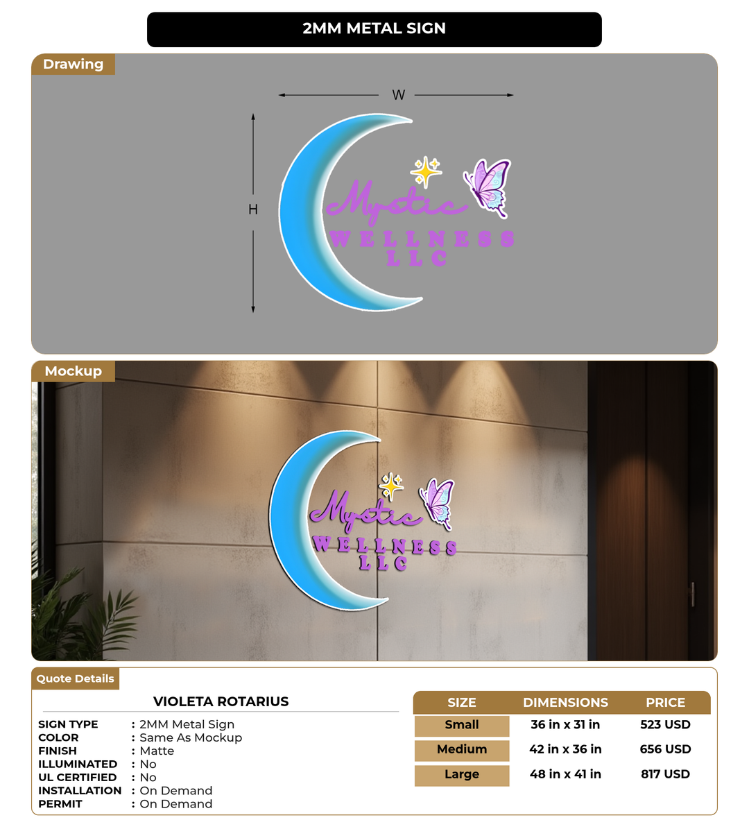 CUSTOM MOCKUP SIGN FOR Violeta Rotarius