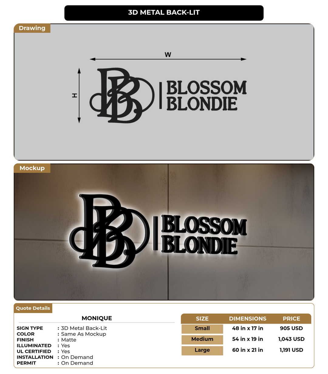 CUSTOM MOCKUP SIGN FOR Monique