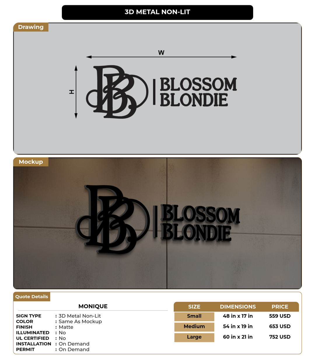 CUSTOM MOCKUP SIGN FOR Monique