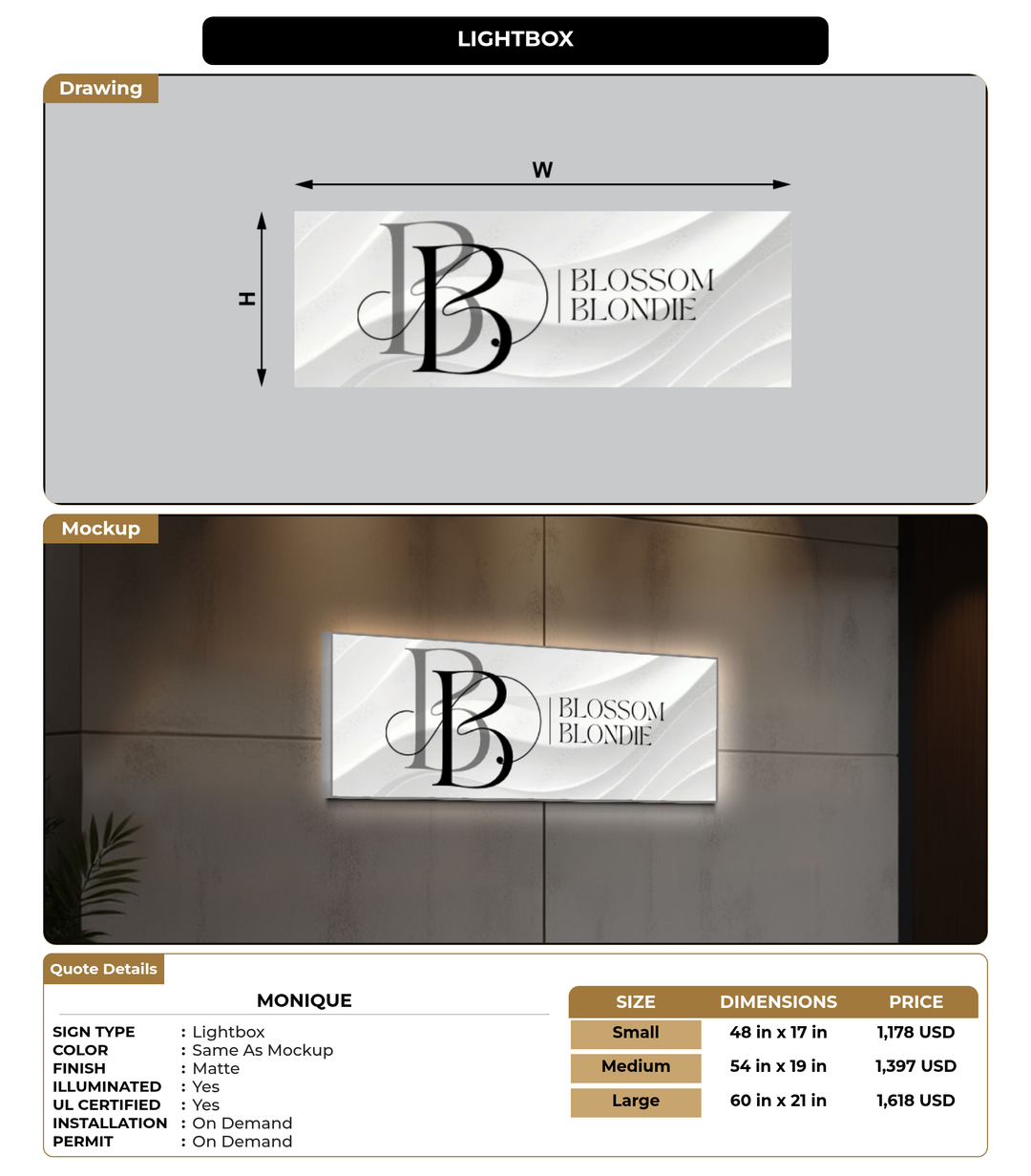 CUSTOM MOCKUP SIGN FOR Monique