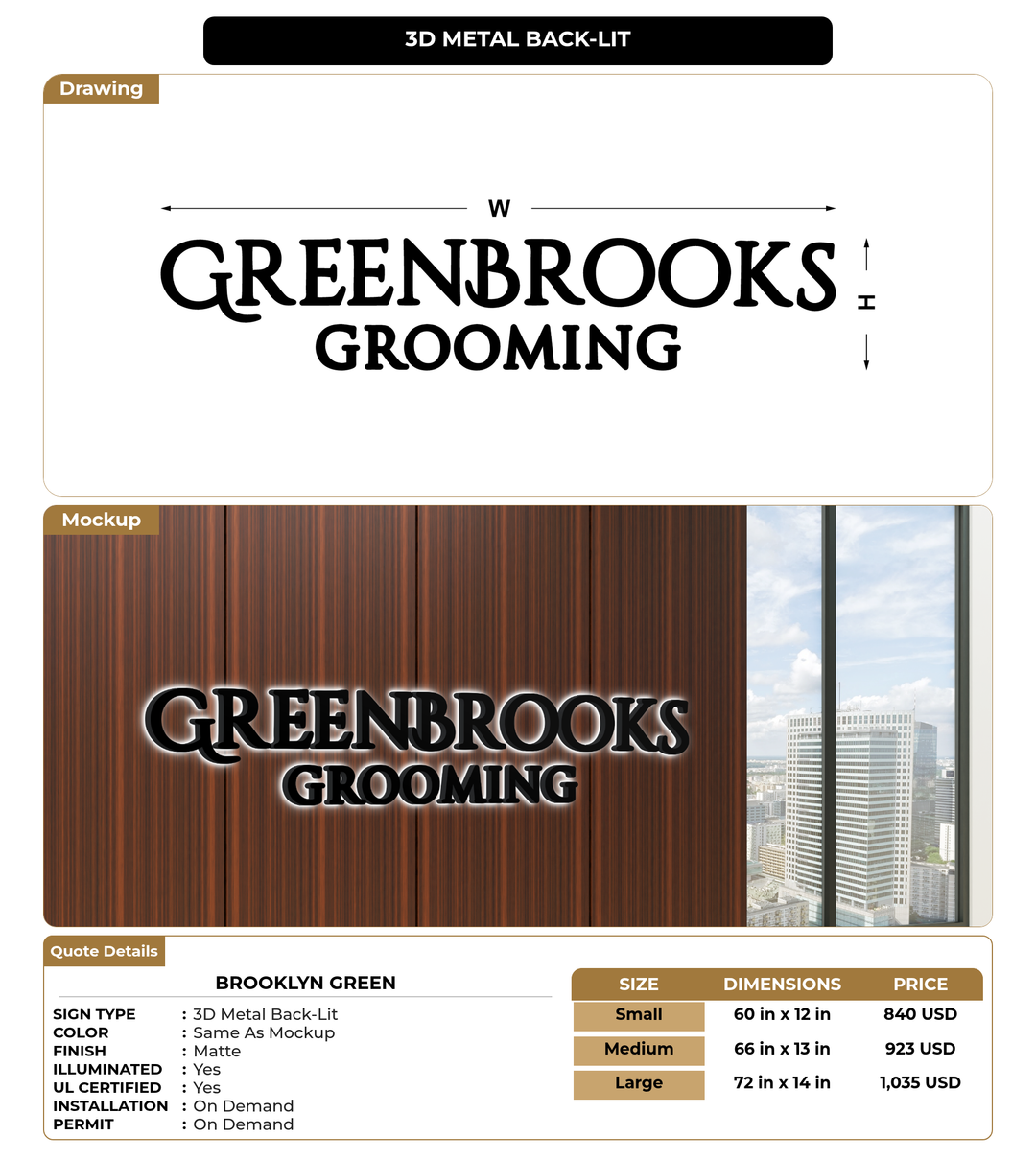 CUSTOM MOCKUP SIGN FOR brooklyn green