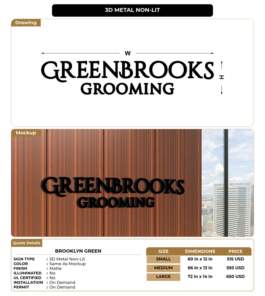 CUSTOM MOCKUP SIGN FOR brooklyn green