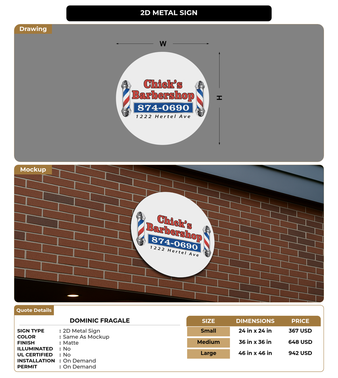 CUSTOM MOCKUP SIGN FOR Dominic Fragale