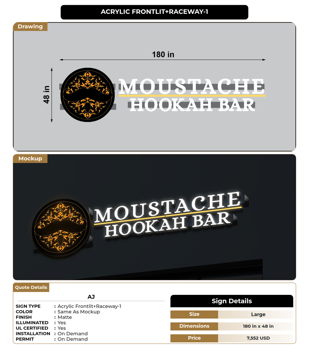 CUSTOM MOCKUP SIGN FOR aj