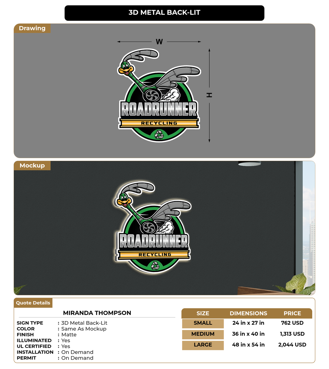 CUSTOM MOCKUP SIGN FOR Miranda Thompson