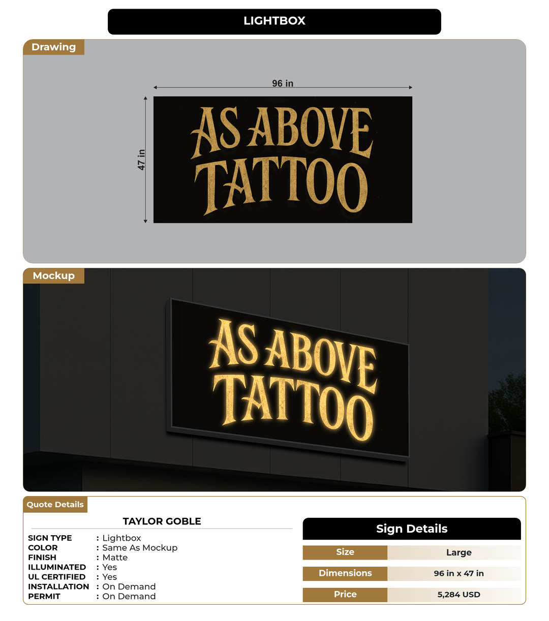 CUSTOM MOCKUP SIGN FOR Taylor Goble