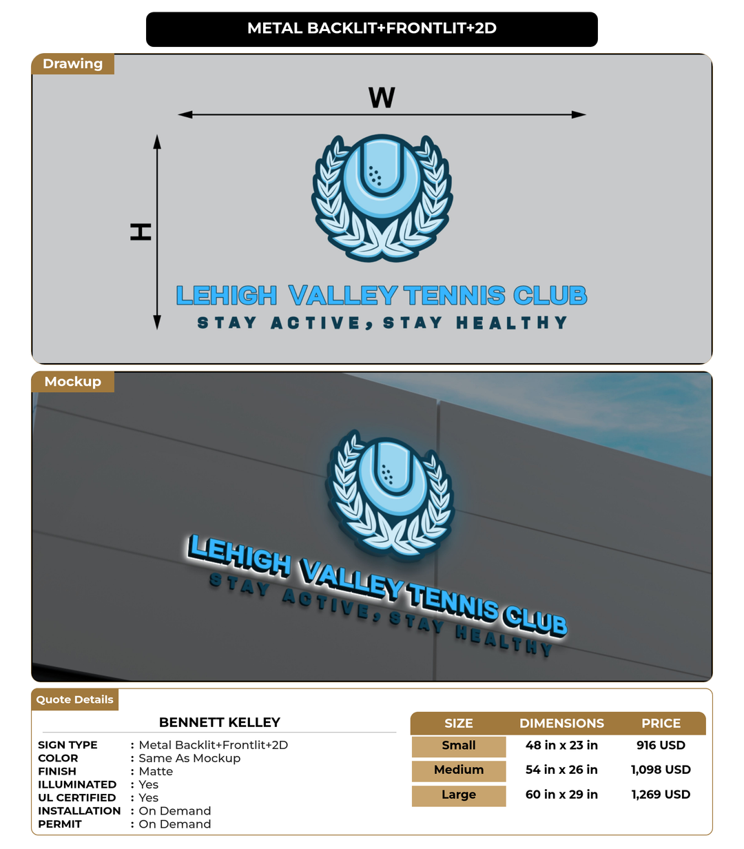 CUSTOM MOCKUP SIGN FOR Bennett Kelley