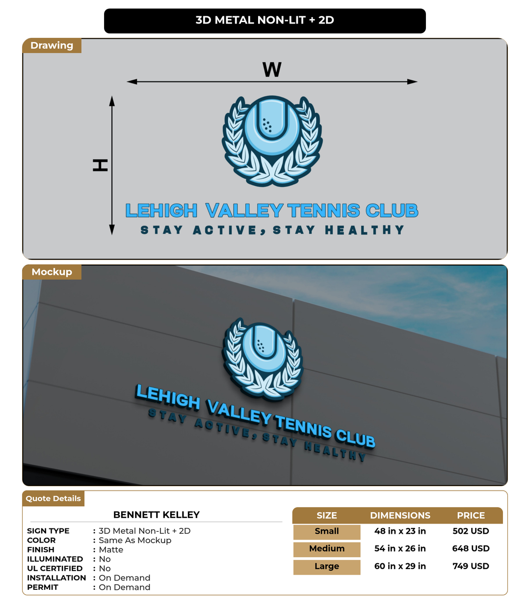 CUSTOM MOCKUP SIGN FOR Bennett Kelley