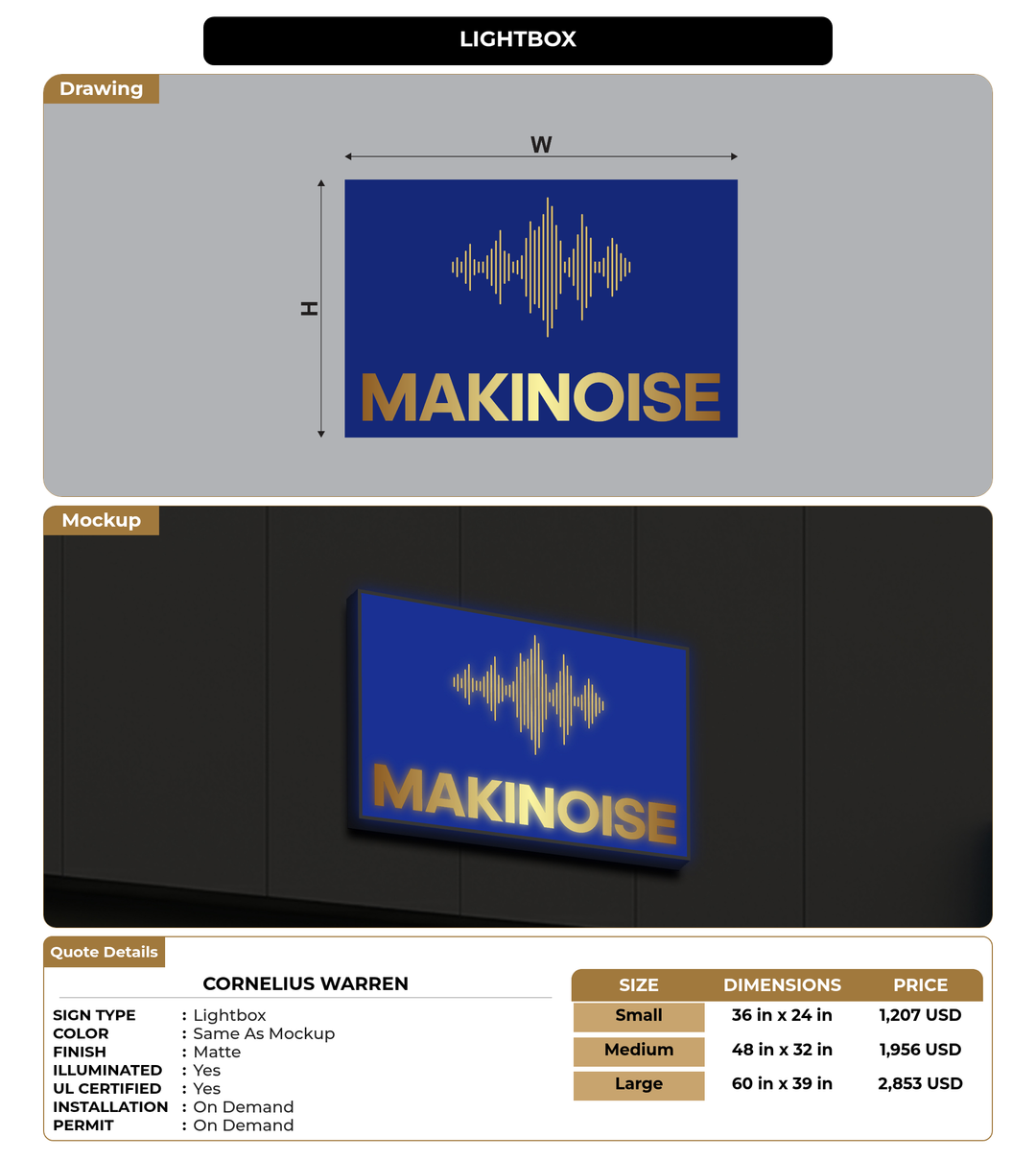CUSTOM MOCKUP SIGN FOR CORNELIUS WARREN