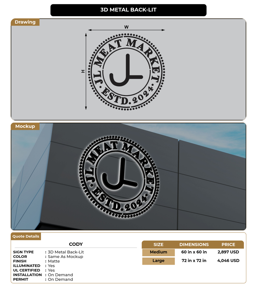 CUSTOM MOCKUP SIGN FOR Cody