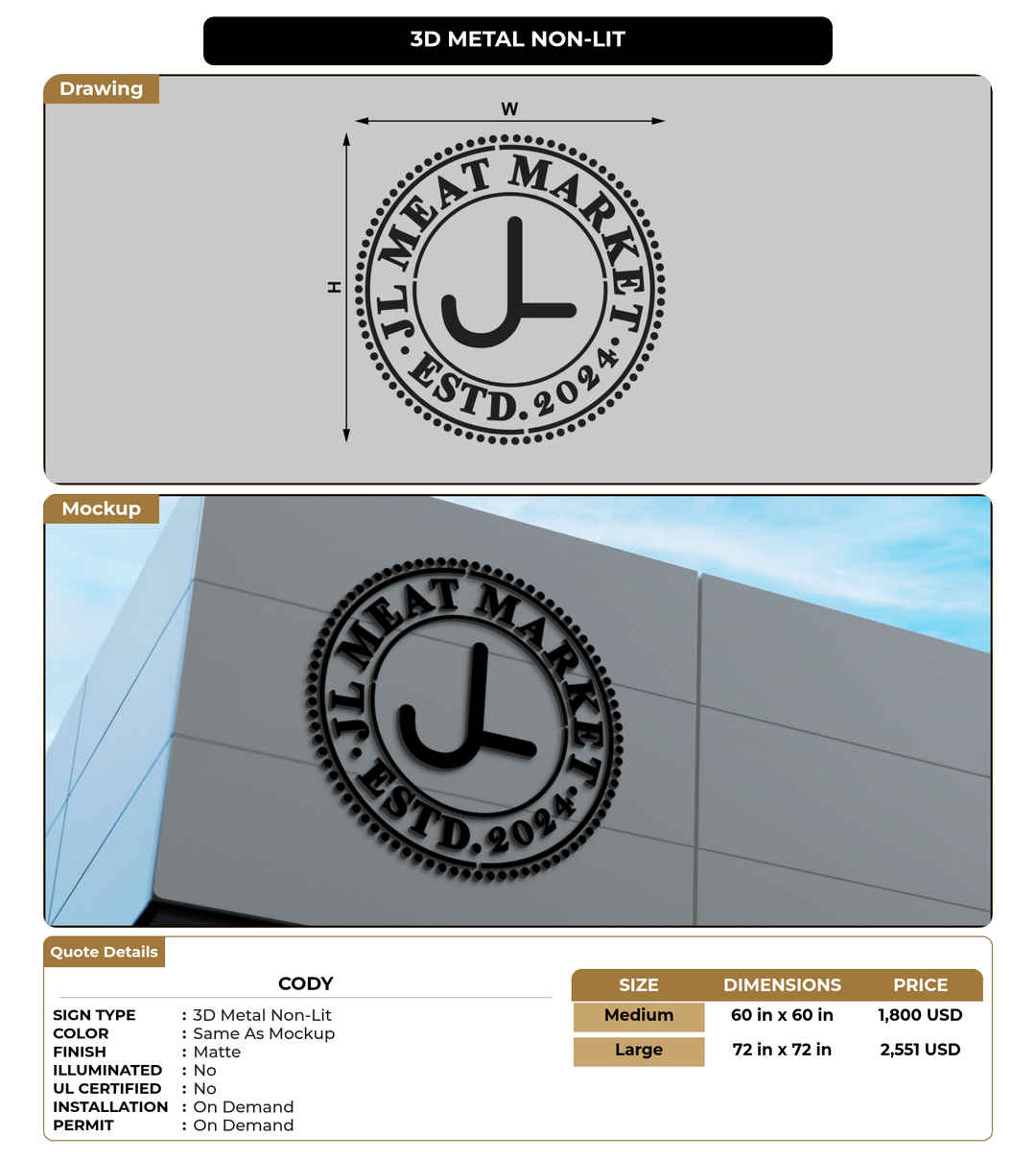 CUSTOM MOCKUP SIGN FOR Cody