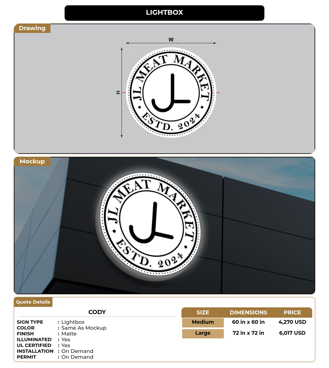 CUSTOM MOCKUP SIGN FOR Cody