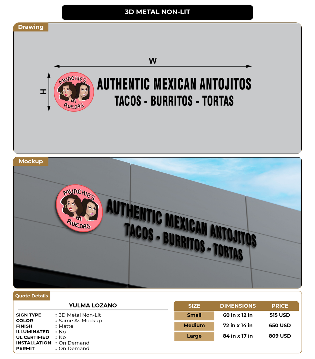 CUSTOM MOCKUP SIGN FOR Yulma Lozano