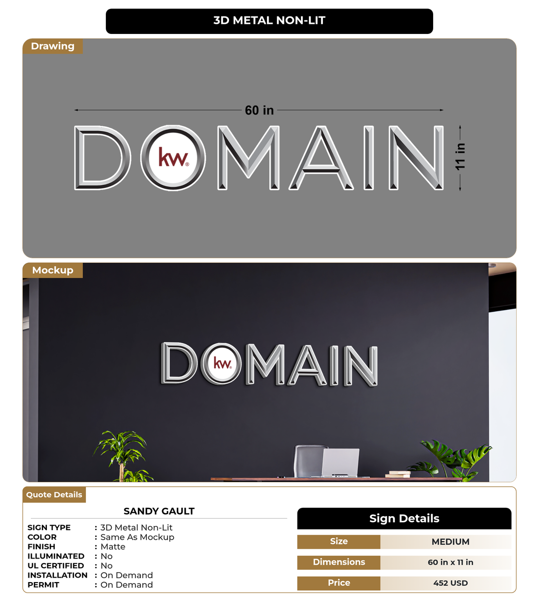 CUSTOM MOCKUP SIGN FOR Sandy Gault