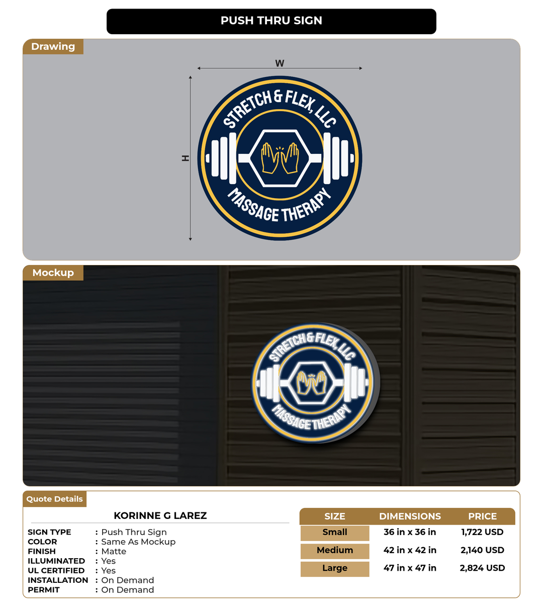 CUSTOM MOCKUP SIGN FOR Korinne G Larez