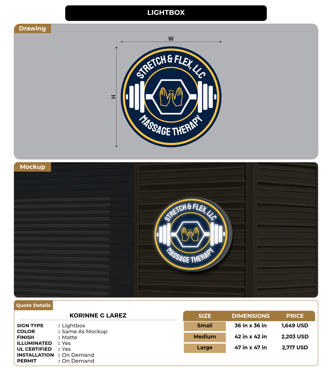 CUSTOM MOCKUP SIGN FOR Korinne G Larez