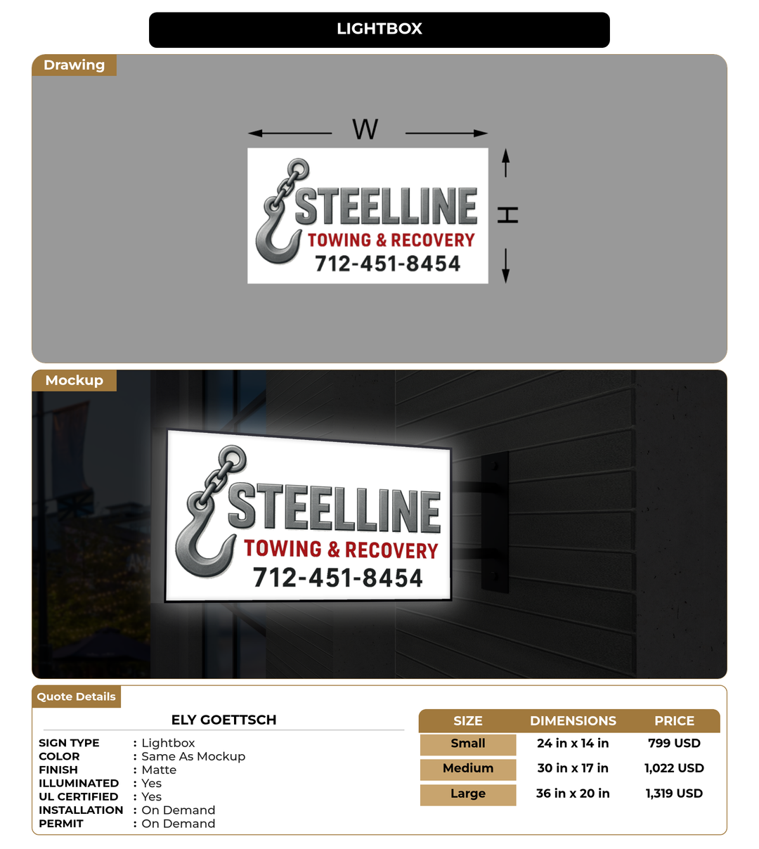 CUSTOM MOCKUP SIGN FOR Ely Goettsch