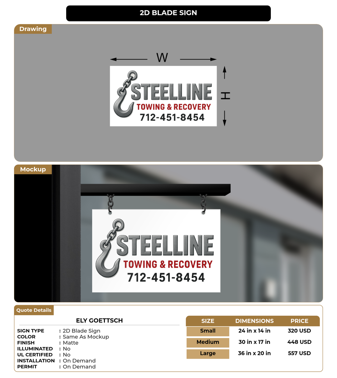 CUSTOM MOCKUP SIGN FOR Ely Goettsch