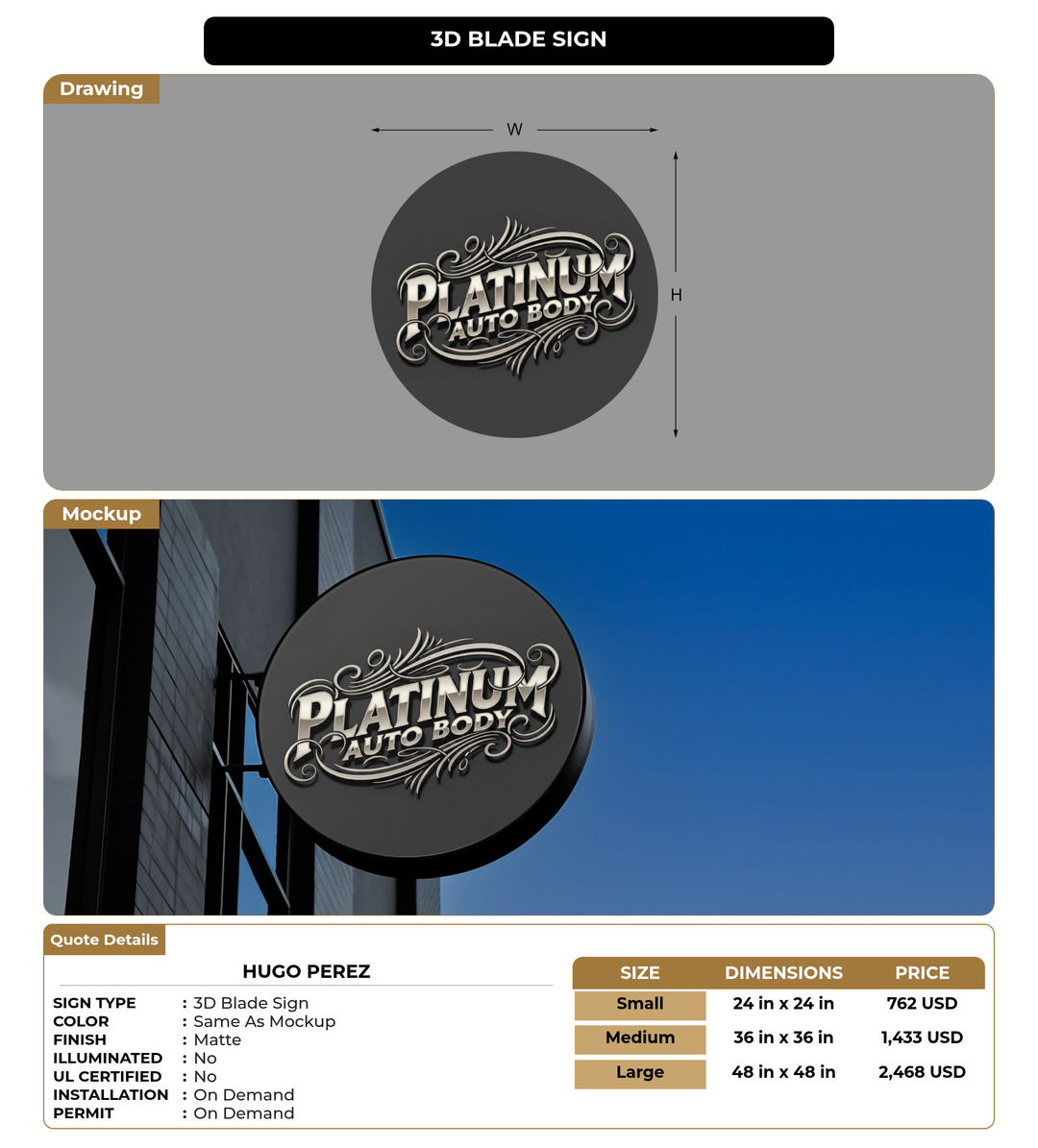 CUSTOM MOCKUP SIGN FOR Hugo Perez